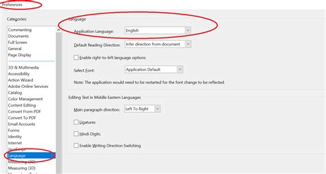 adobe change language.